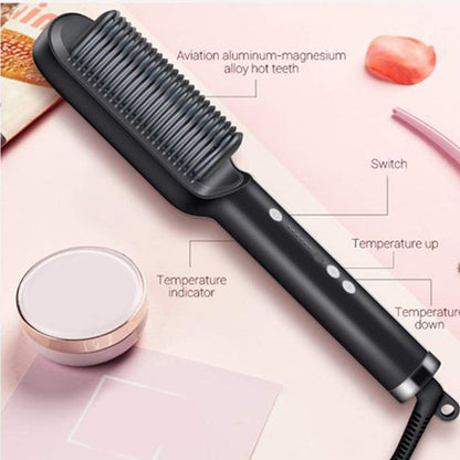 HQT-909B Hair Straightener Brush – Keratin Ceramic Coating | Fast Heat-Up