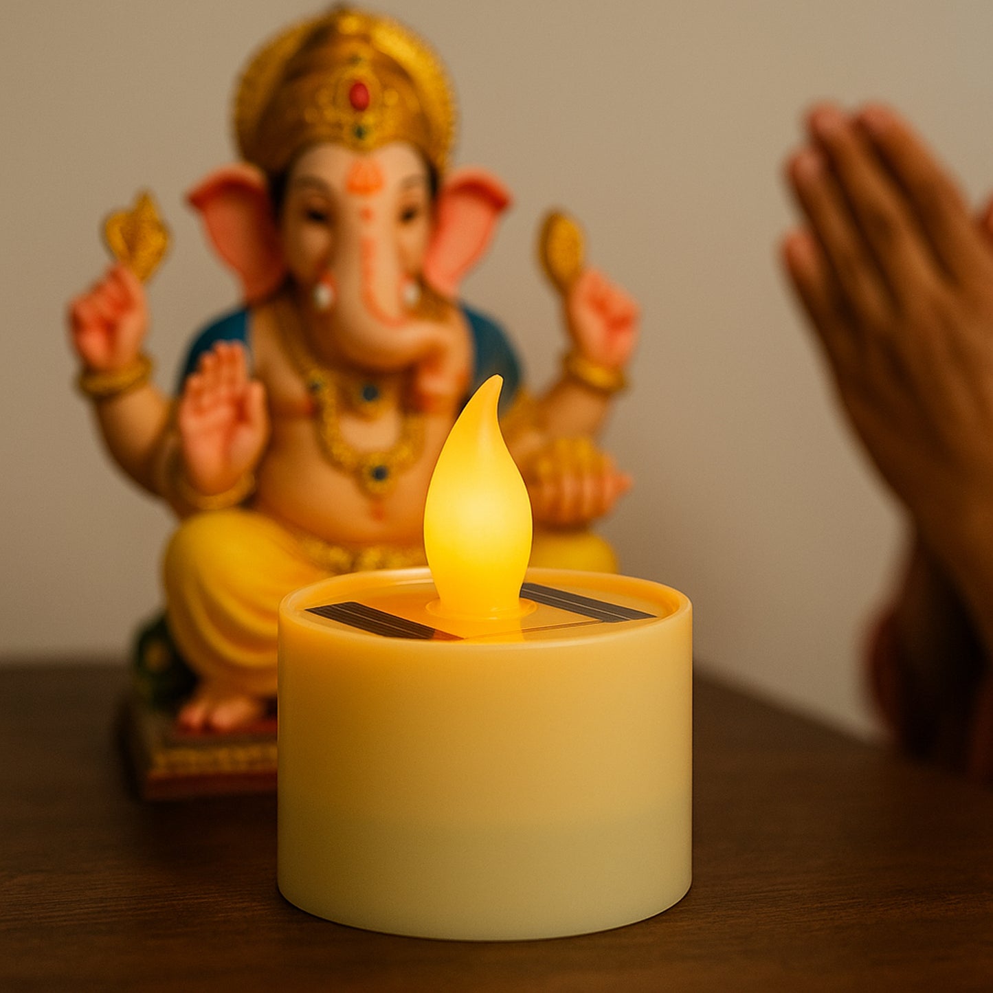 Solar LED Flameless Candle – Eco-Friendly Flickering Light