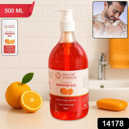 Doctor Chhoices Orange Shower Gel – 500ml | Hydrating Citrus Body Wash