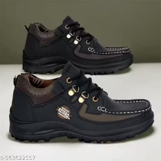 MB2 - Stylish Black Men’s Casual Colorblocked Shoes