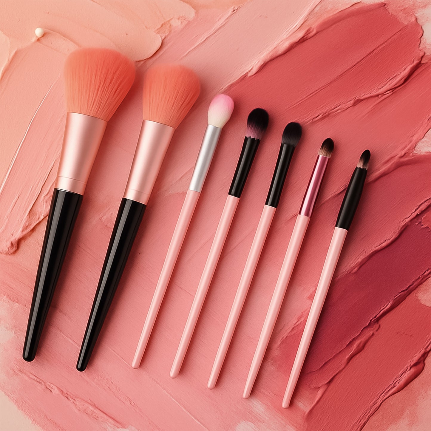 7-Piece Professional Makeup Brush Set with Travel Pouch – Face & Eye Brushes