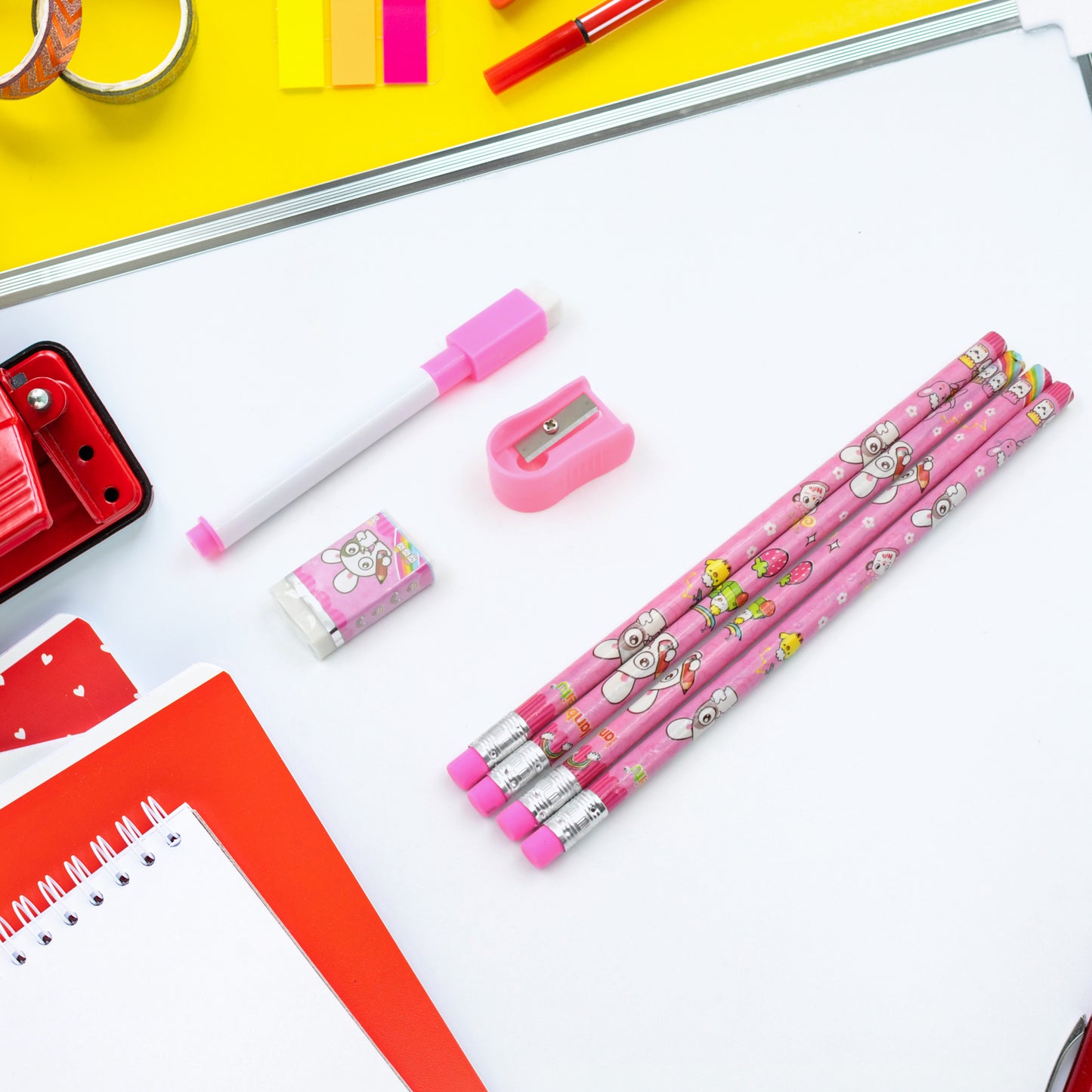 4299 Kids Stationery Kit – 8-Piece Set | Pencils, Sharpener, Eraser & Diary