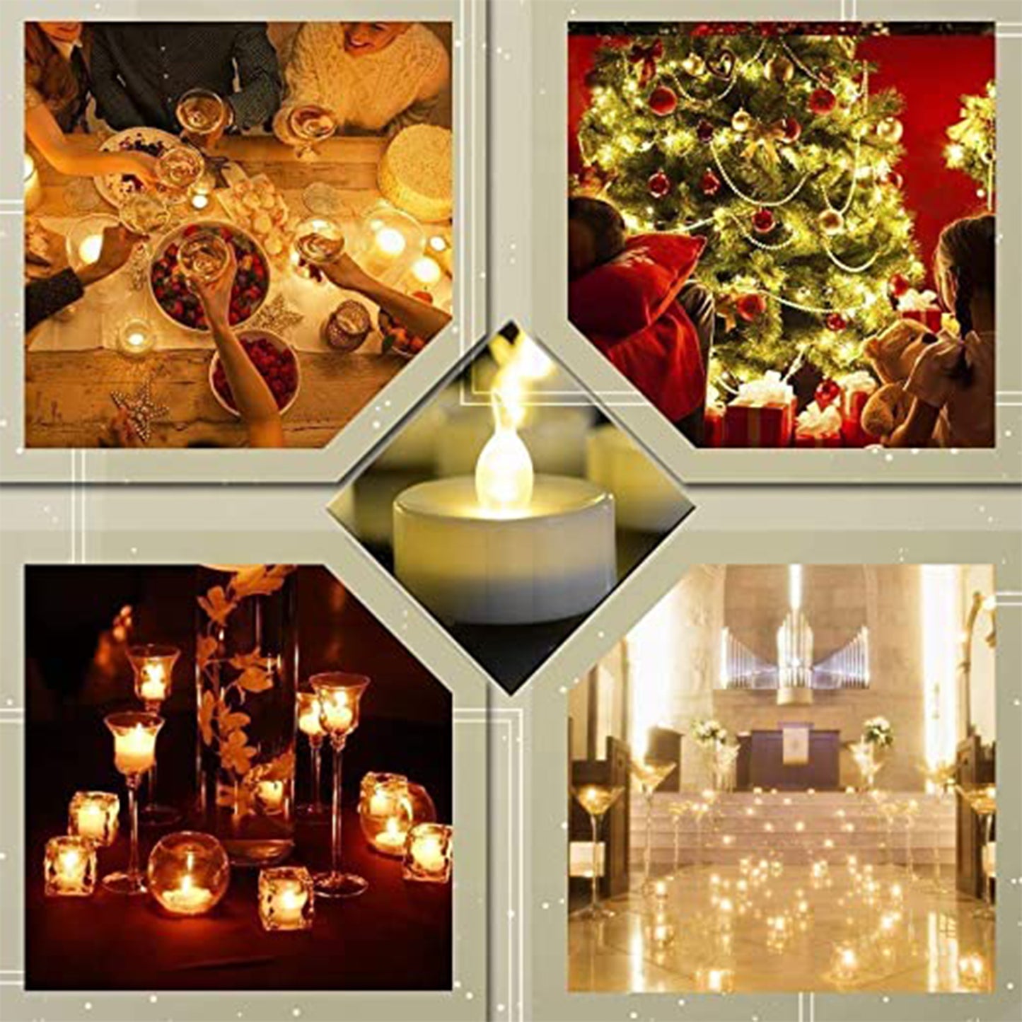 Set of 8 Flameless Floating Tealight Candles with Box – Battery Operated